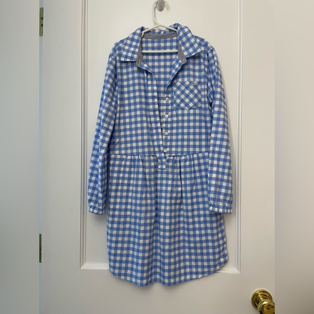 Cotton flannel shirt dress for girls, vineyard vines, size 10